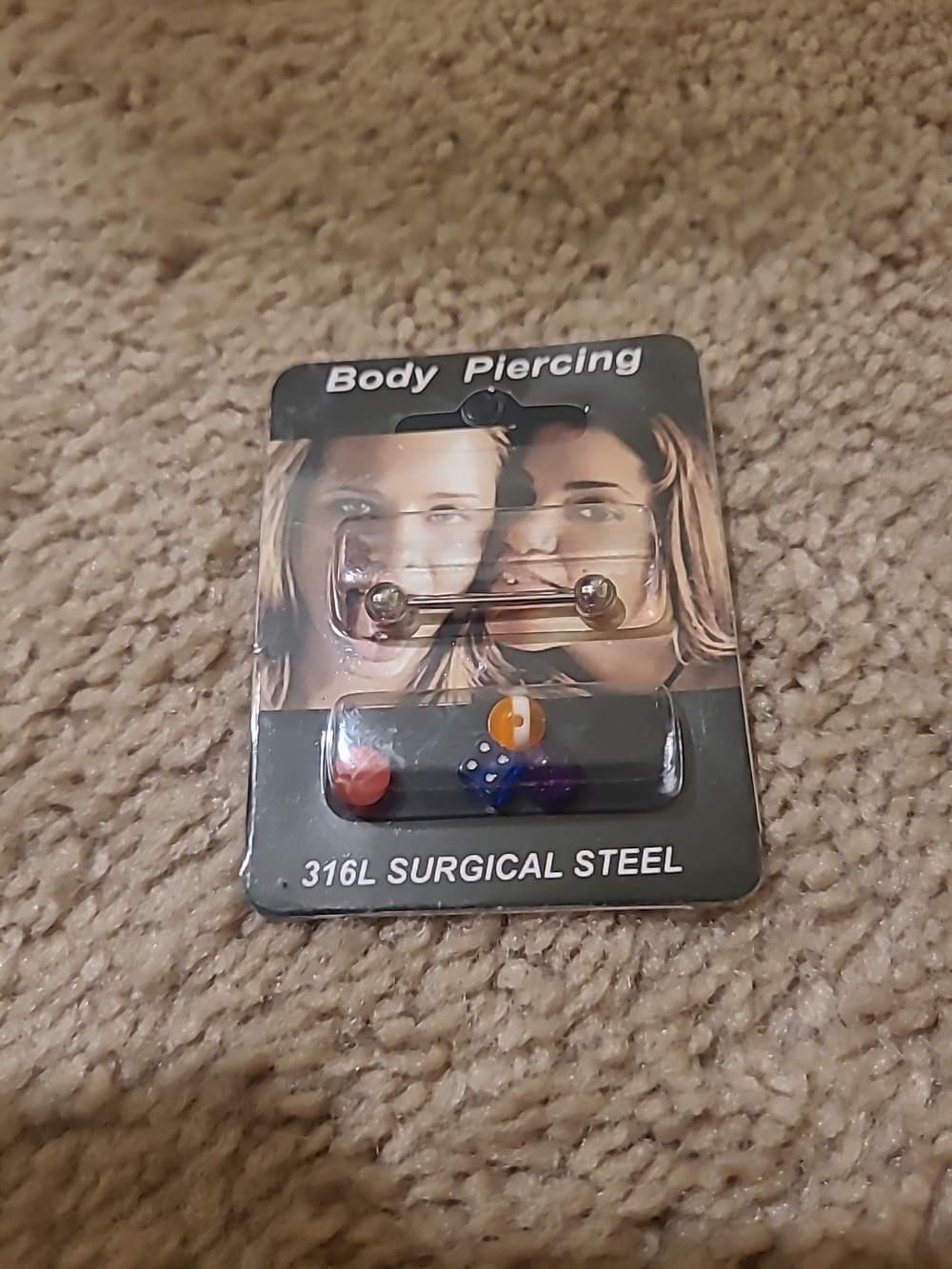 Y2K Thirteen deadstock body piercing pack color dice Barbell Surgical Steel 316